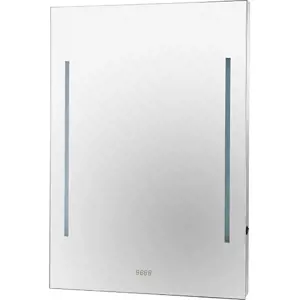 Bemeta Design Zrcadlo s LED bočním osvětlením a hodinami 600 x 800 mm - 127201669