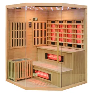 BPS-koupelny Kombinovaná sauna 2v1 HYD-4227 - Infrasauna + finská sauna 150x150, 4-5 osob