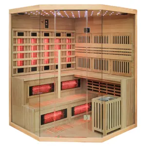 BPS-koupelny Kombinovaná sauna 2v1 HYD-4228 - Infrasauna + finská sauna 200x200, 5-6 osob