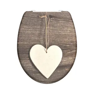 Eisl Sanitär WC prkénko Duroplast Soft Close Wood Heart 82377