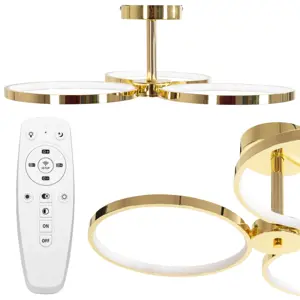 Toolight LED závěsné stropní svítidlo APP993-c Gold + dálkové ovládání