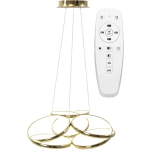 Toolight Moderní stropní svítidlo LED + Ovladač APP794-CP Flat Gold