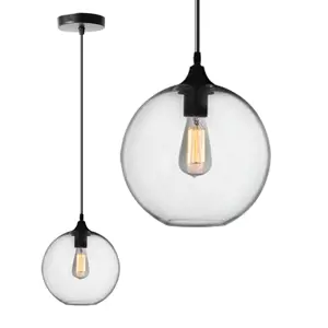 Toolight Skleněná závěsná stropní lampa APP311-1CP Loft