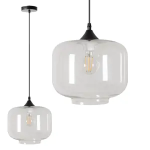 Toolight Skleněná závěsná stropní lampa APP312-1CP Loft