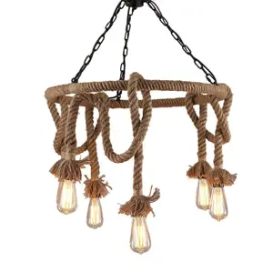 Toolight Stropní lampa závěsná lustr BOHO STRING 5 E27 APP677-5CP