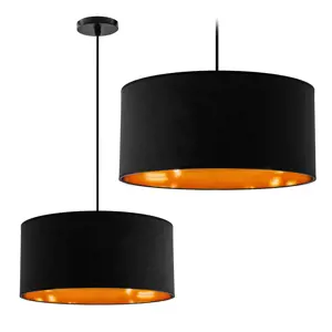 Toolight Závěsná lampa černé zlato 36cm APP619-1CP