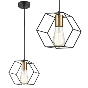 Toolight Závěsné svítidlo s APP1131-1CP Black/gold