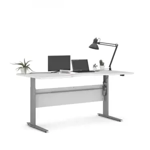 Tvilum Výškově nastavitelný psací stůl Office 80400/320 bílá/silver grey