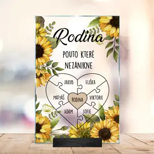 Rodinná plaketa - Personalizovaná skleněná plaketa