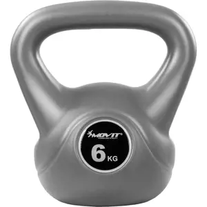 63183 Movit Kettlebell činka, 6 kg, šedá/černá