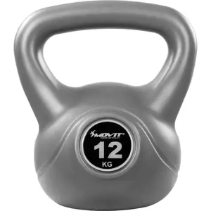 63186 Movit Kettlebell činka, 12 kg, šedá/černá