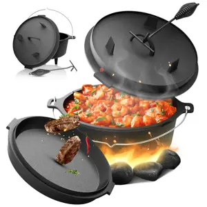 Broil-master® Litinový kotlík s nožičkami, 4 L, černý