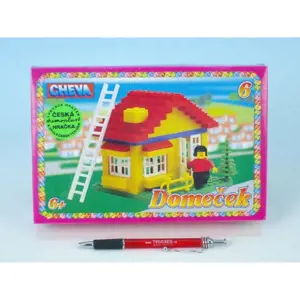 Cheva 6 Domeček Stavebnice plast 86ks v krabici 22,5x15x5cm