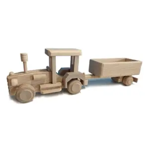 Gaboni 92249 Dřevěný traktor s valníkem, 42 x 8 x 13 cm