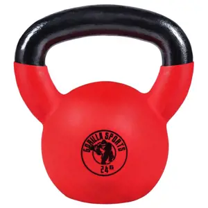 Gorilla Sports kettlebell činka červená pogumovaná, 24 kg 76711