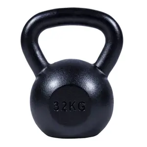 Gorilla Sports Kettlebell činka, litinová, černá, 32 kg