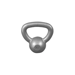 Gorilla Sports Kettlebell činka, litinová, šedá, 4 kg