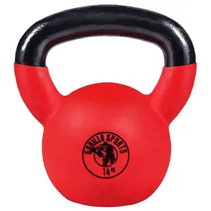 Gorilla Sports kettlebell činka, pogumovaný povrch, 14 kg