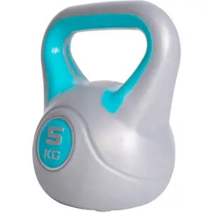 Gorilla Sports Kettlebell činka, vinylová, modrá, 5 kg