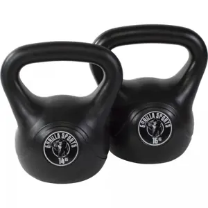 Gorilla Sports Sada kettlebell činka plast, 14 kg, 16 kg