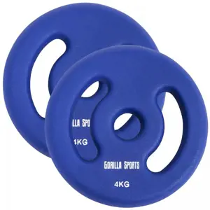 Gorilla Sports Sada zátěžových kotoučů 2 x 4 kg, tm. modrá