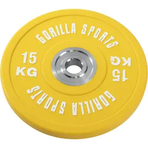 Gorilla Sports Zátěžový kotouč, pogumovaný, 15 KG