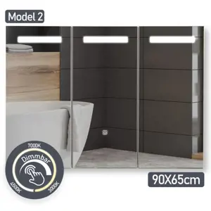 Miadomodo 89220 MIADOMODO Zrcadlová skříňka s LED osvětlením, 90 x 65 cm