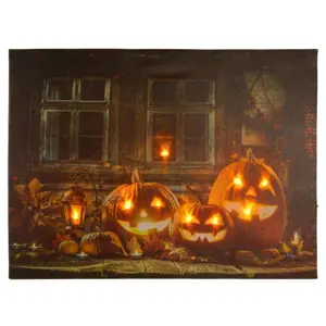 Nexos  86703 Nástěnná malba Halloween, 30 x 40 cm, 9 LED