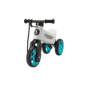 Odrážedlo FUNNY WHEELS Rider SuperSport bílé/tyrkys 2v1+popruh,výš.sedla28/30cm nos.25kg 18m+v sáčku