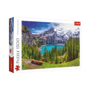 Puzzle Jezero Oeschinen Alpy, Švýcarsko 1500 dílků