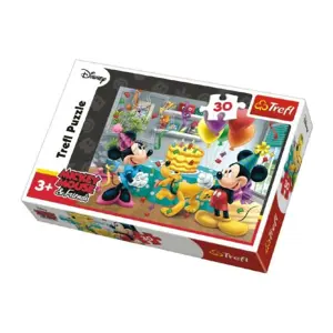 Puzzle Mickey a Minnie slaví narozeniny Disney 27x20cm 30 dílků v krabičce 21x14x4cm