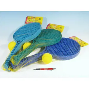 Soft tenis plast barevný+míček v síťce