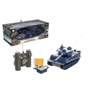 Teddies 58806 Tank RC plast 33cm TIGER I 27MHz na baterie+dobíjecí pack se zvukem a světlem v krabici 40x15x19cm