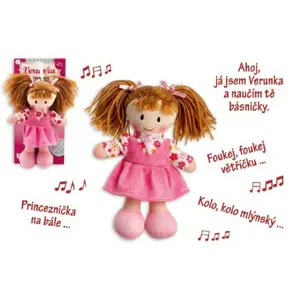 Teddies 59624 Panenka Verunka hadrová plyš 20cm česky mluvící na kartě