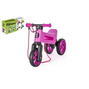 Teddies FUNNY WHEELS Rider SuperSport fialové 2v1+popruh 28/30cm