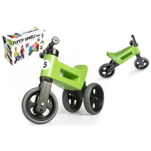 Teddies Funny Wheels Sport 2v1 zelené s gumovými koly