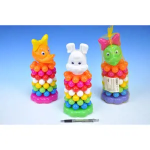 Teddies skládačka pyramida s kroužky plast 26cm zajíc