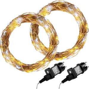 VOLTRONIC 68038 Sada 2 kusů světelných drátů - 100 LED, teple/studeně bílá